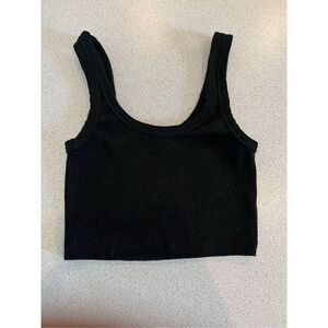 rock etiquette black tank top crop ribbed Melrose Los Angeles xs/S